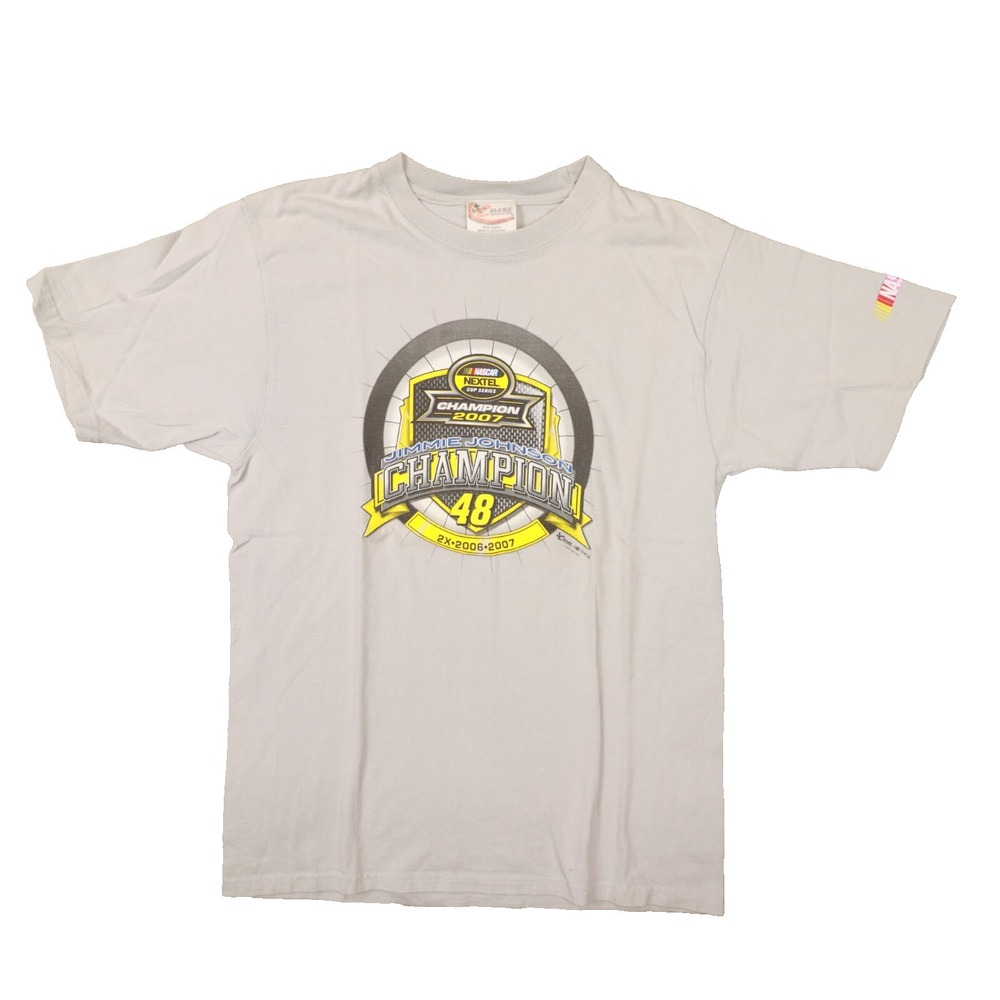 Chase Authentics NASCAR Grey Jimmie‎ Johnson Nextel Cup T Shirt Series 2007 Med